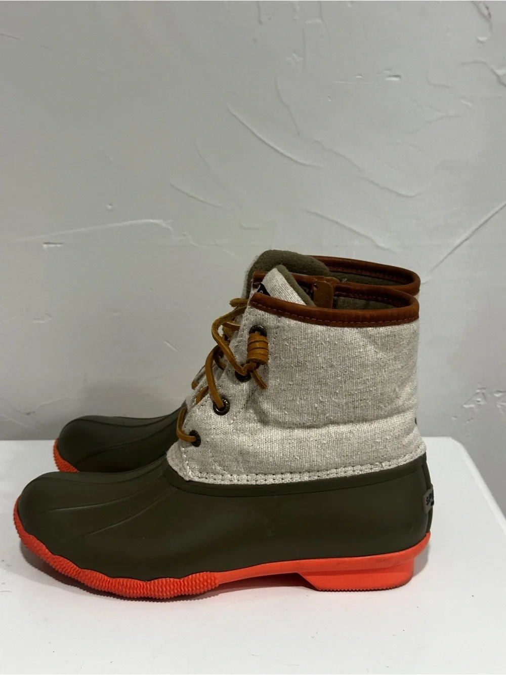 Sperry‎ Saltwater Duck Boots Canvas Utility Gorpcore Coastal Prep Sz 6.5